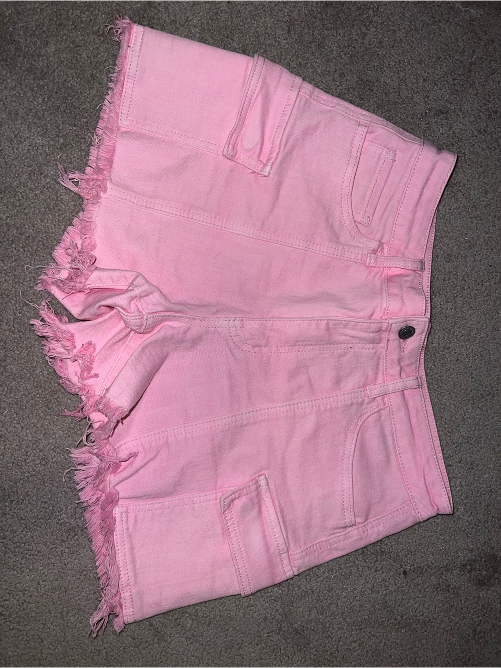 Flying Monkey Pink High-Rise Cargo Denim Shorts sz 30 - Picture 6 of 10